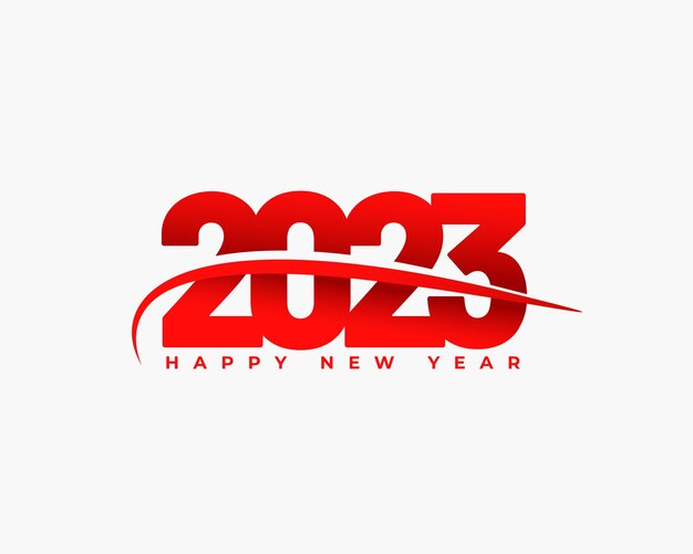 Banner de saludo de feliz año nuevo con ilustración de vector de diseño de efecto de texto 2023