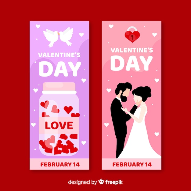 Banner san valentín frasco y boda