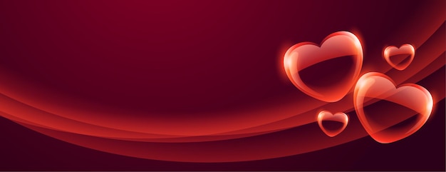 Banner de San Valentín con hermosos corazones burbuja