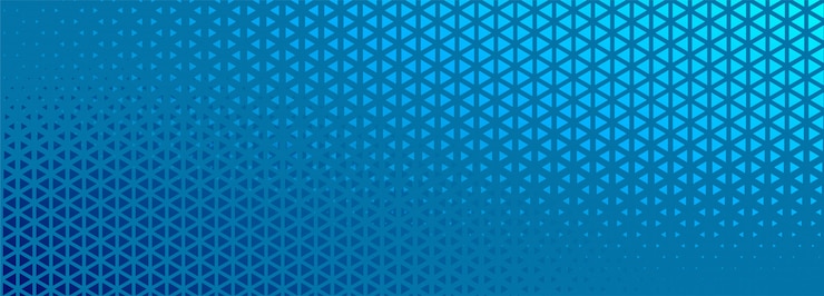Vector gratuito banner de semitono azul con diseño de formas triangulares