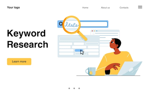 Banner de servicio SEO de investigación de palabras clave