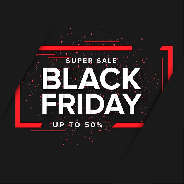 Vector gratuito banner de super black friday con marco abstracto