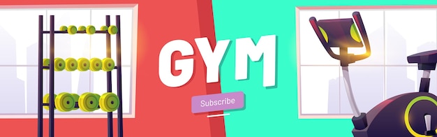 Vector gratuito banner de suscripción de gimnasio