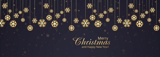 Banner de tarjeta de copos de nieve de Navidad