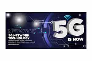 Vector gratuito banner de tecnología 5g