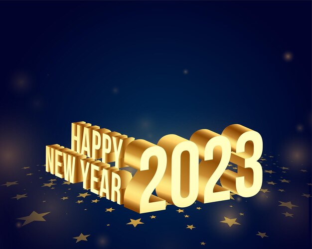 Banner de temporada de festival dorado de año nuevo 2023 de estilo 3d