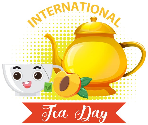 Vector gratuito banner de texto del día internacional del té