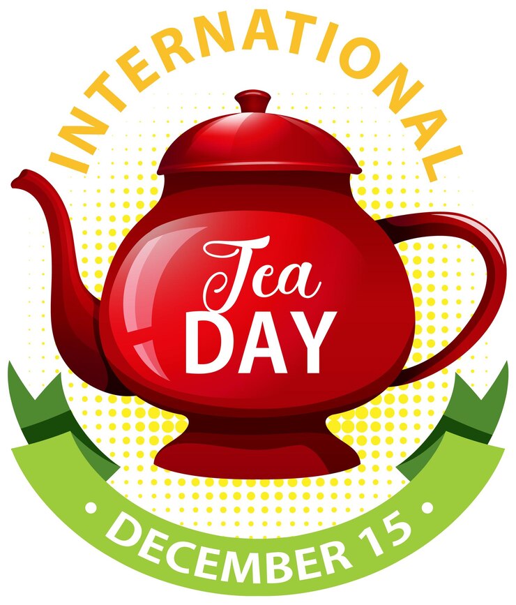 Vector gratuito banner de texto del día internacional del té
