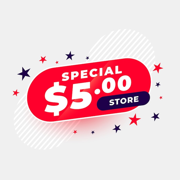 Vector gratuito banner de tienda de dólar especial