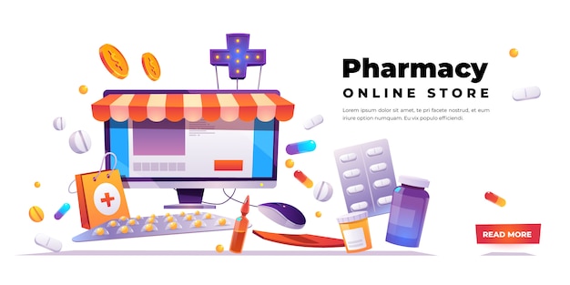 Banner de tienda en línea de farmacia