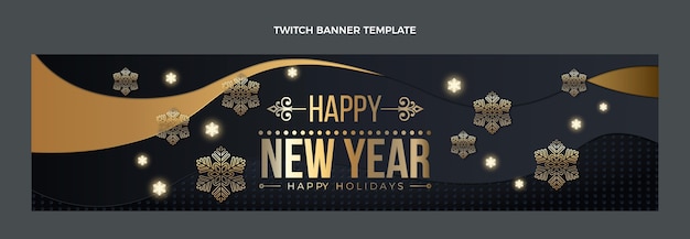 Banner de twitch de año nuevo realista