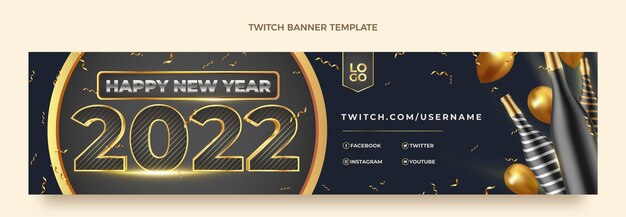 Banner de twitch de año nuevo realista