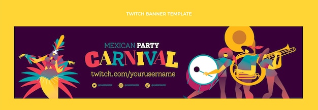 Banner de twitch de carnaval degradado