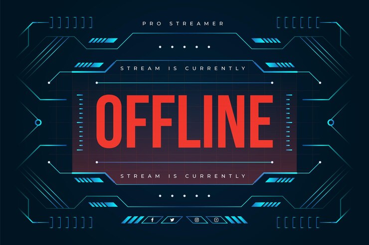 Vector gratuito banner de twitch sin conexión