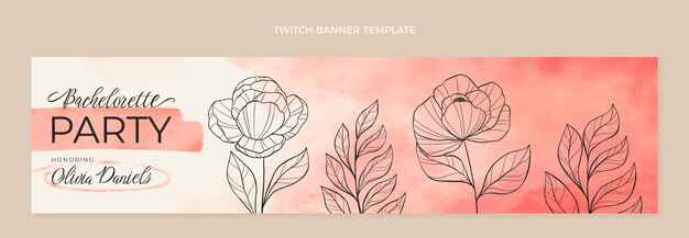 Banner de twitch de despedida de soltera floral