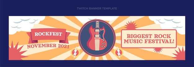 Banner de twitch de festival de música minimalista plano