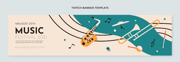 Banner de twitch de festival de música minimalista plano