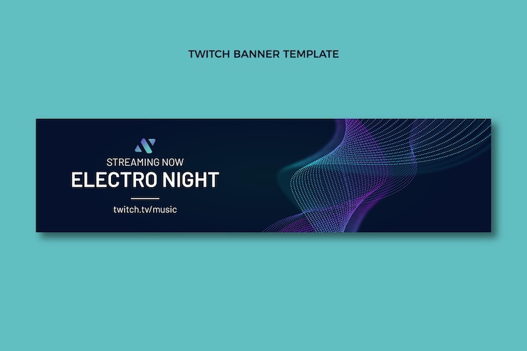 Vector gratuito banner de twitch de festival de música de textura degradada