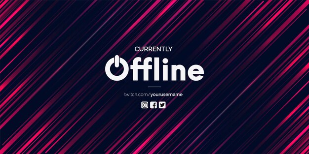 Banner de Twitch moderno sin conexión