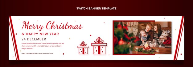 Banner de twitch de navidad degradado