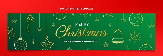 Banner de twitch de navidad degradado