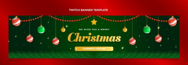 Banner de twitch de navidad degradado