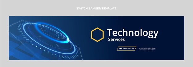 Banner de twitch de tecnología de textura degradada