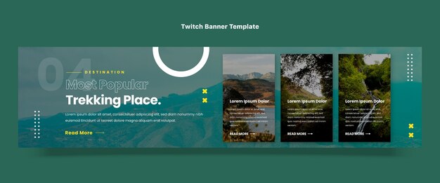 Banner de twitch de trekking degradado