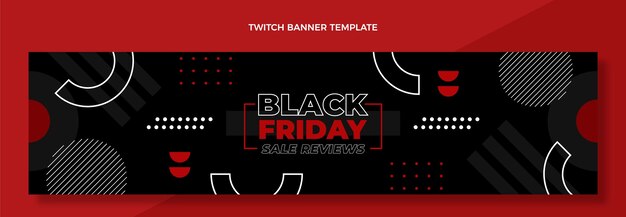 Banner de twitch de viernes negro de diseño plano