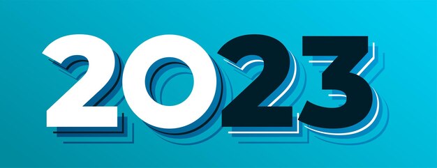 Banner de vacaciones de año nuevo de estilo minimalista con texto 2023