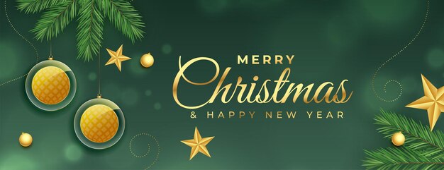 Banner de vacaciones para el festival de navidad y año nuevo.