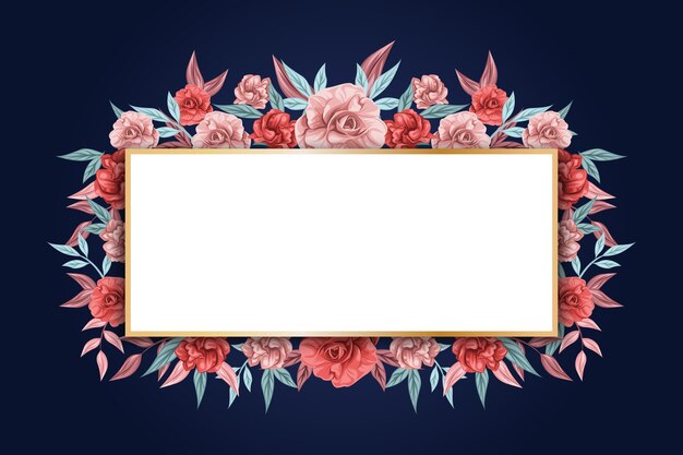 Banner vacío y flores de invierno