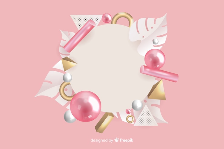 Vector gratuito banner vacío con formas geométricas tridimensionales