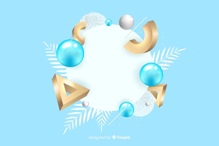 Vector gratuito banner vacío con formas geométricas tridimensionales