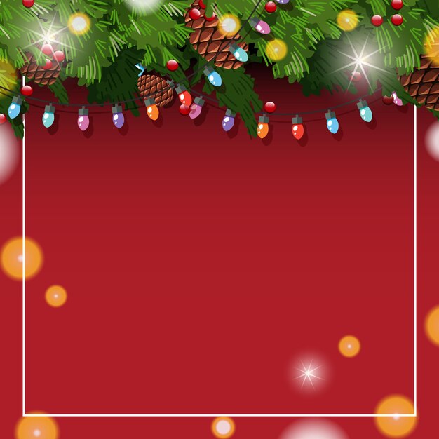 Banner vacío en tema navideño con adornos