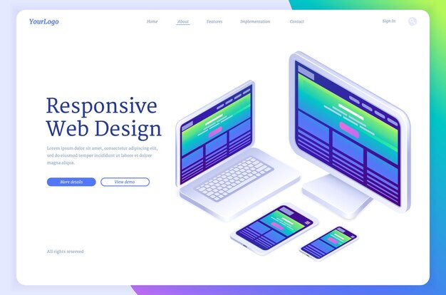 Banner de vector de diseño web receptivo