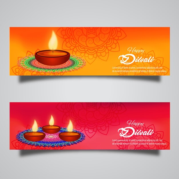 Banner de vector diwali