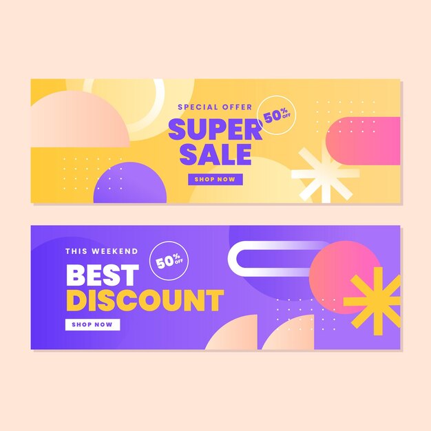 Banner de venta abstracto degradado