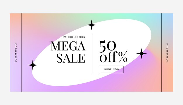 Banner de venta abstracto degradado