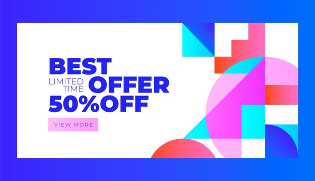 Banner de venta abstracto geométrico degradado