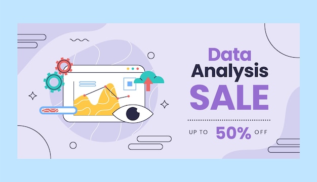 Banner de venta de análisis de datos dibujado a mano