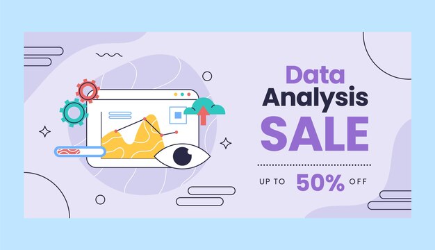 Banner de venta de análisis de datos dibujado a mano