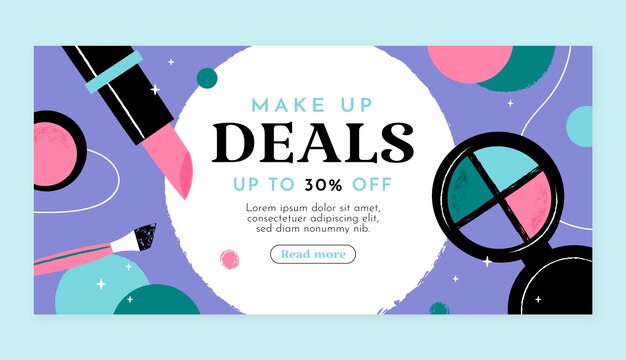 Banner de venta de belleza dibujado a mano