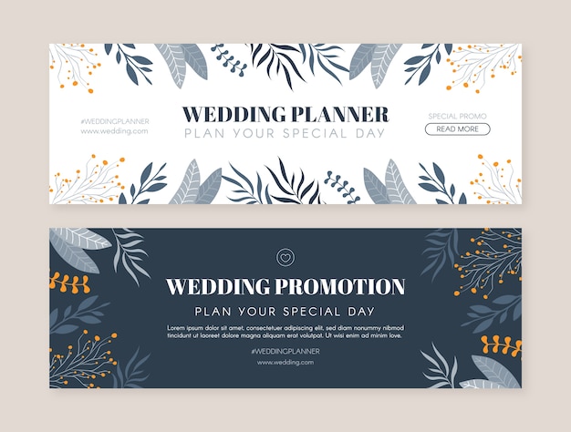 Vector gratuito banner de venta de boda plano dibujado a mano