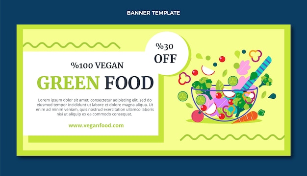 Vector gratuito banner de venta de comida de diseño plano