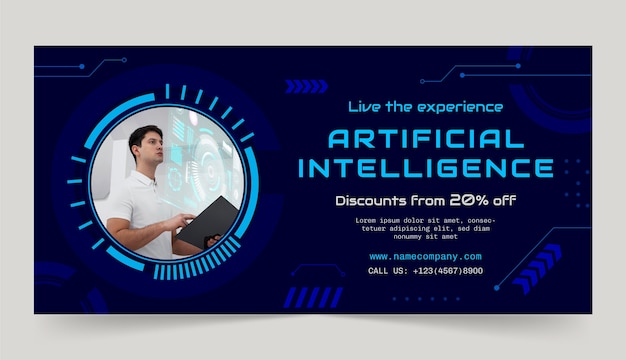 Banner de venta de concepto de inteligencia artificial