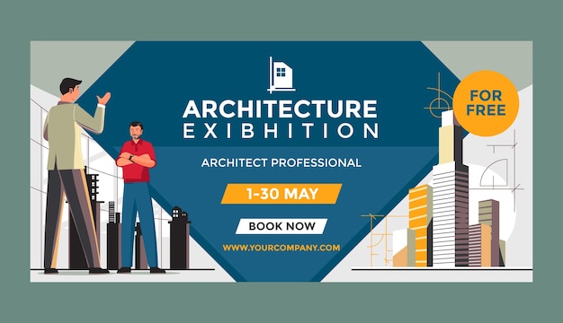 Vector gratuito banner de venta de desarrollo de arquitectura de diseño plano