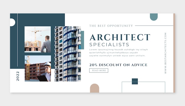 Banner de venta de desarrollo de arquitectura mínima