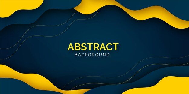 banner de venta de estilo moderno de vector libre azul y amarillo abstracto para estilo de capas de publicación social