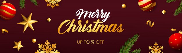 Banner de venta de feliz Navidad